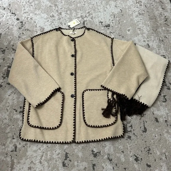 Elan Contrasting Trim Jacket Size Large NWT - Picture 2 of 4